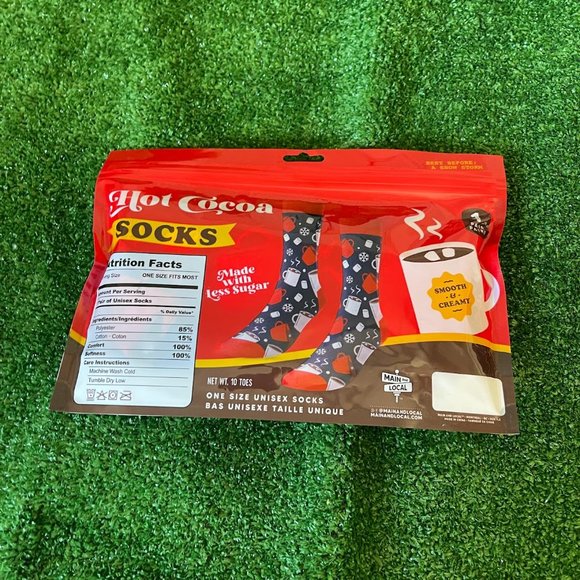 Main and Local Smooth and Creamy Hot Cocoa Blue Casual Crew Socks Size OS NEW - Picture 10 of 11